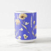 メドウコテージカントリープリントブルー コーヒーマグカップ (中央)