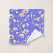 メドウコテージカントリープリントブルー バスタオルセット (ウォッシュタオル)