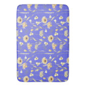 メドウコテージカントリープリントブルー バスマット (正面縦)