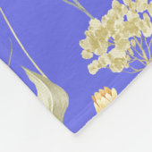 メドウコテージカントリープリントブルー フリースブランケット (角)