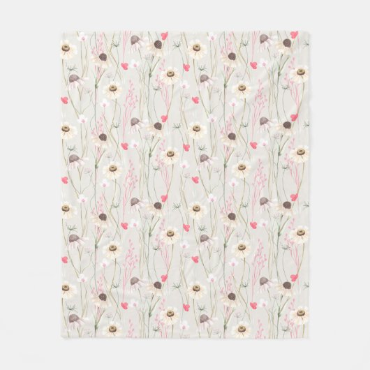 メドウコテージカントリープリント フリースブランケット (正面)