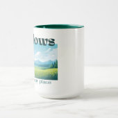 メドウズは私の幸せな場所の大きなマグカップ マグカップ (中央)