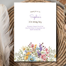 メドウズカラフル花誕生日招待