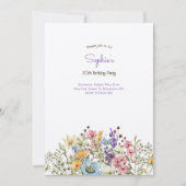 メドウズカラフル花誕生日招待 招待状 (正面)