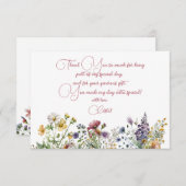 メドウズフラワーアダルトフローラ誕生日 サンキューカード (正面/裏面)