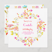 メドウズフラワーズアダルト誕生日招待 (正面/裏面)