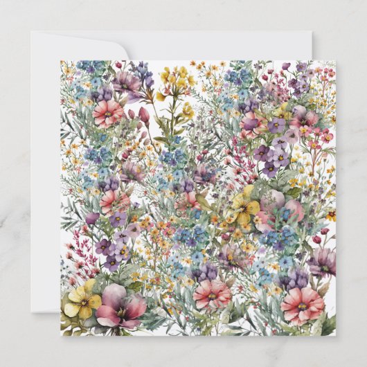 メドウズフラワーズアダルト誕生日招待 カード (裏面)