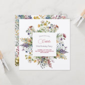 メドウズフラワーズアダルト誕生日招待 カード (正面/裏面インサイチュ)
