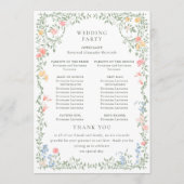 メドウパステルフランスのバラ結婚フローラ式 プログラム (裏面)