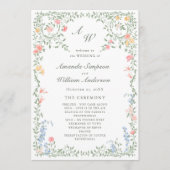 メドウパステルフランスのバラ結婚フローラ式 プログラム (正面)