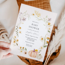 メドウフィールドカボチャ赤ちゃんシャワー 招待状