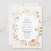 メドウフィールドカボチャ赤ちゃんシャワー 招待状 (正面)