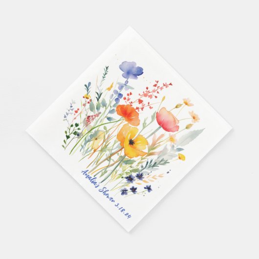 メドウフラワーウェディングシャワー パーソナライズされた スタンダードランチョンナプキン (角)