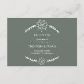 メドウフラワーズシロッコグリーンウェディングレセプション エンクロージャーカード (正面)