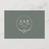 メドウフラワーズシロッコグリーンウェディングレセプション エンクロージャーカード (裏面)