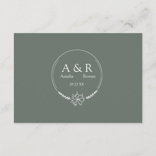 メドウフラワーズシロッコグリーンウェディングレセプション エンクロージャーカード