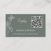 メドウフラワーズシロッコグリーン結婚ズレジストリ エンクロージャーカード (正面)