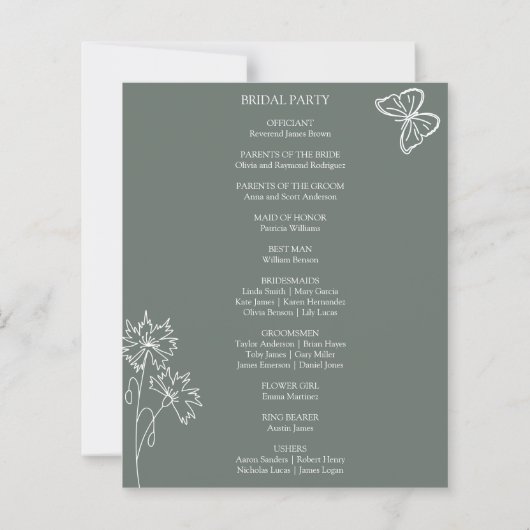 メドウフラワーズシロッコ結婚の予算プログラム (裏面)