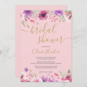 メドウフラワーズフローラブライダルシャワー 招待状 (正面/裏面)