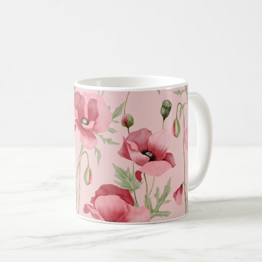 メドウフラワーズプリントカントリーハウス コーヒーマグカップ (正面右)