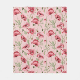 メドウフラワーズプリントカントリーハウス フリースブランケット