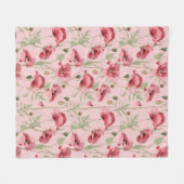 メドウフラワーズプリントカントリーハウス フリースブランケット (正面(横))