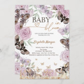 メドウフラワーズ蝶ベビーイン開花 招待状 (正面/裏面)