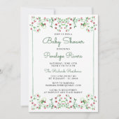 メドウフローラグランミレニアルヴィンテージベビーシャワー 招待状 (正面)