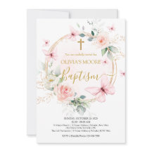 メドウフローラバタフライバプテスマ招待状