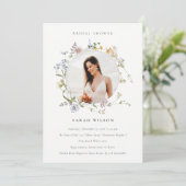 メドウフローラリースブライダルシャワーフォト招待状 サンキューカード (スタンド正面)