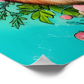 メドウブロッサムキャットブリスウォーターカラー ポスター (角)