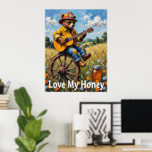 メドウメロディ:クマの車の側面のストラム ポスター (ホームオフィス)