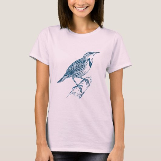 メドウラーク – 海ブルー Tシャツ (正面)