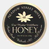 メドウワイルドフラワーハニー先住民ヒマワートンブラック ラウンドシール (正面)