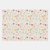 メドウワイルドフラワーパターンコテージコアボホヴィベ ラッピングペーパーシート (正面3)