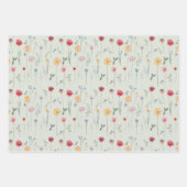 メドウワイルドフラワーパターンコテージコアボホヴィベ ラッピングペーパーシート (正面2)