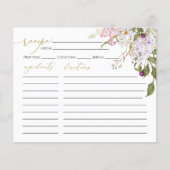 メドウワイルドフラワーブライダルシャワーレシピカード (正面)