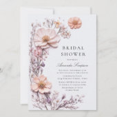 メドウワイルドフラワーボヘミアンブライダルシャワー 招待状 (正面)