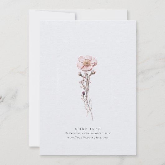 メドウワイルドフラワーボヘミアンブライダルシャワー 招待状 (裏面)