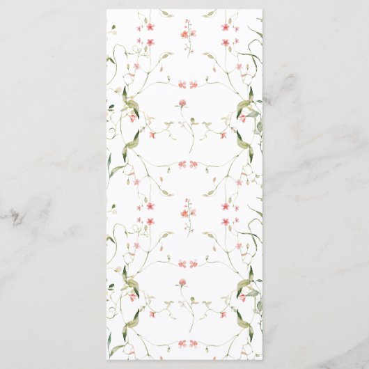 メドウワイルドフラワー素朴ボホ結婚ズ メニュー (裏面)