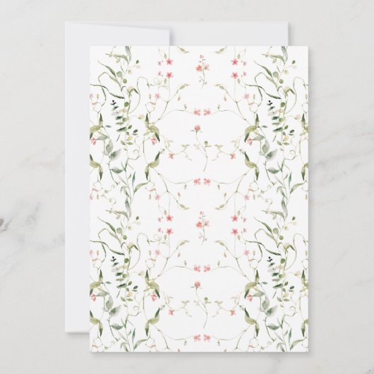 メドウワイルドフラワー素朴ボホ結婚ズ 招待状 (裏面)