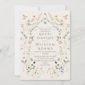 メドウワイルドフラワー素朴ボホ結婚ズ 招待状 (正面)