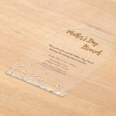 メドウワイルドフラワー蝶マザーズデイブランチ アクリル招待状 (レイダウン)