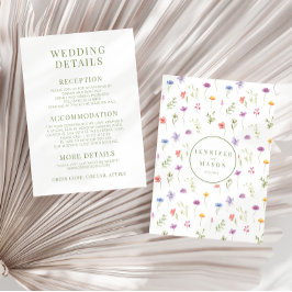 メドウ春野生結婚の花の詳細カード エンクロージャーカード