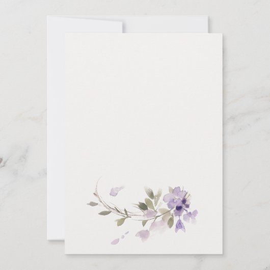 メドウ薄紫フローラリースファーストホーリーコミュニオン 招待状 (裏面)