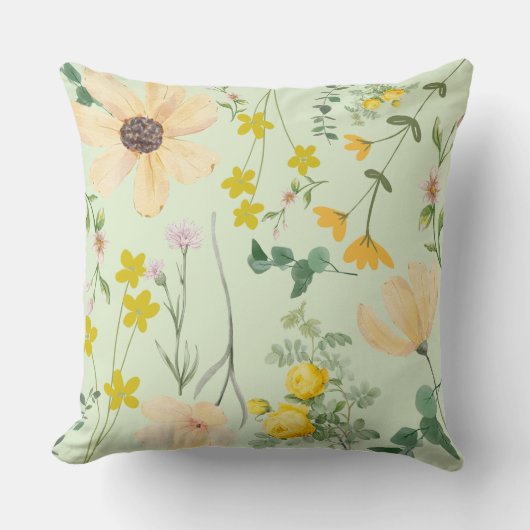 メドウ開花セレニティ装飾用クッション クッション (正面)