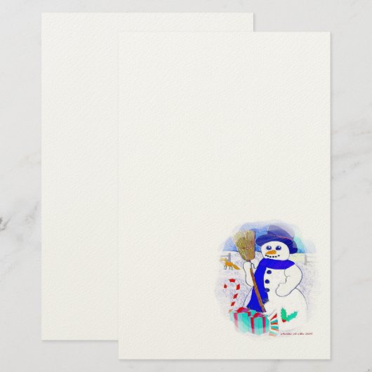 メドウ雪だるま 便箋 (正面/裏面)
