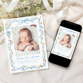 メドエレガントウフローラブルーボウフォト誕生 案内状