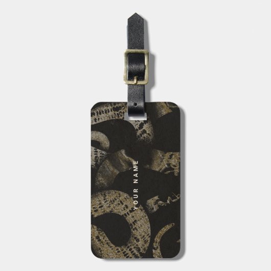 メドサエレガントスネークアート |名前をカスタムする、アドレス ラゲッジタグ (正面縦)