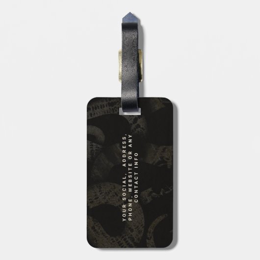 メドサエレガントスネークアート |名前をカスタムする、アドレス ラゲッジタグ (裏面縦)